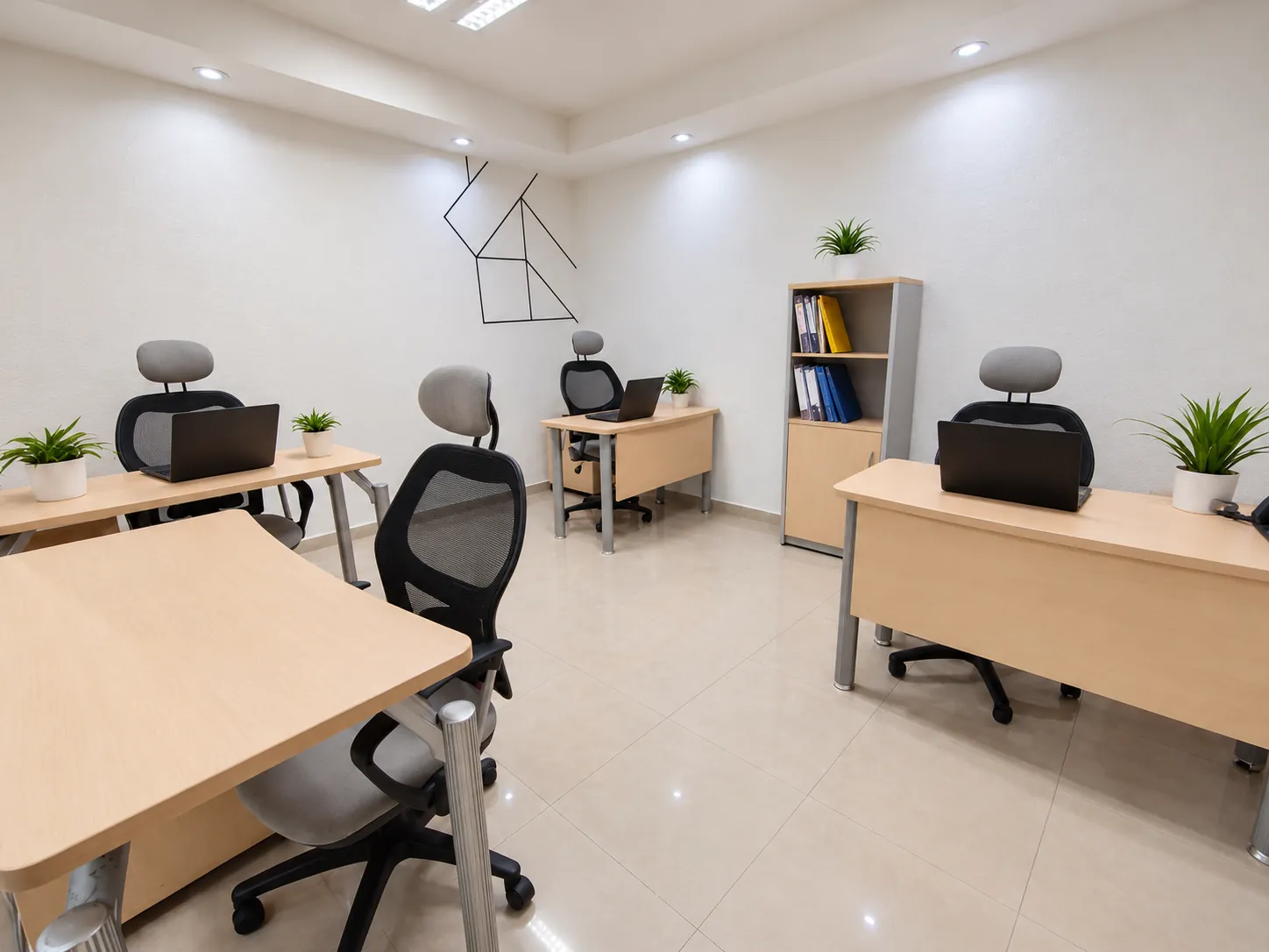 Oficina con escritorios, plantas y archivero, OfiRent Condesa, Ciudad de México