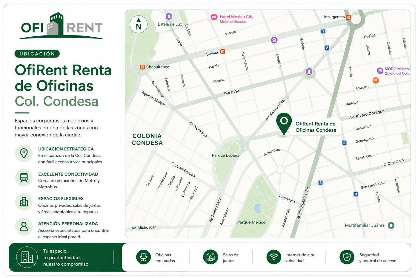Mapa de OfiRent Condesa